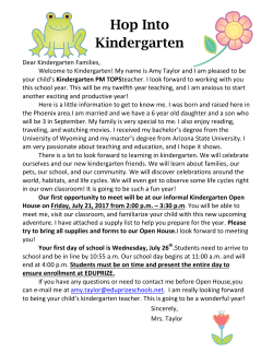 Hop Into Kindergarten