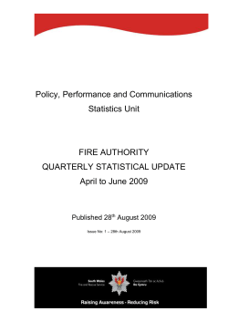 Q1 2009-10 - Fire Authority Statistical Report April to June 2009