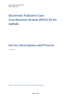 EPaCCS - West Suffolk Clinical Commissioning Group