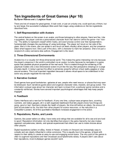 Ten Ingredients of Great Games (Apr 10)