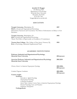 Bragger, JD, Kutcher, EJ, Torres, N. (2014). Against the de