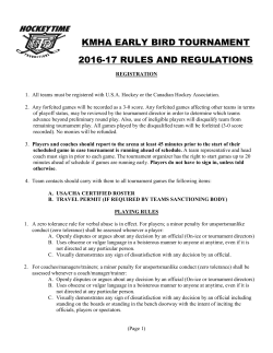 Tournament Rules - Hockey Time Productions