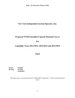 New York Independent System Operator, Inc. Proposed NYISO