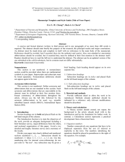 Manuscript Template - International Astronautical Federation