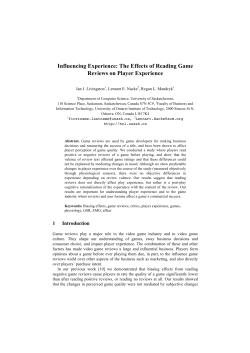 The Effects of Reading Game Reviews on Player Experience