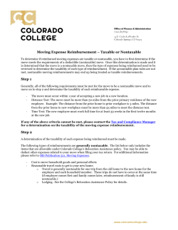 Moving Expenses - Colorado College