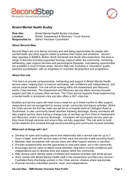Buddy Volunteer Role Profile