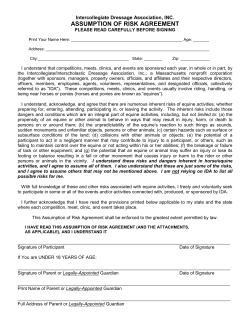 assumption of risk agreement - Intercollegiate Dressage Association