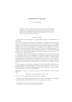 Openness of FID-loci - Graduate School of Mathematics, Nagoya