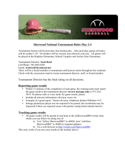Sherwood National Tournament Rules May 2