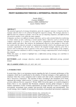 PROFIT MAXIMIZATION THROUGH A DIFFERENTIAL PRICING