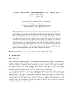 Cache Attacks and Countermeasures: the Case of AES (Extended