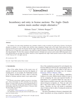 Incumbency and entry in license auctions: The Anglo - IAE-CSIC