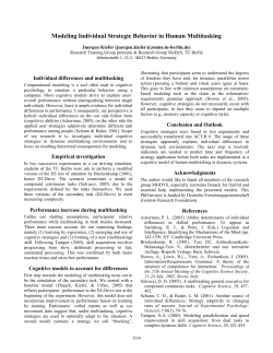 Modeling Individual Strategic Behavior in Human Multitasking - ACT-R