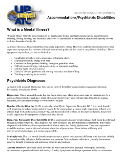 Psychiatric Symptoms Accommodations