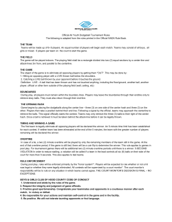 Official All Youth Dodgeball Tournament Rules
