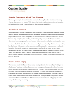 How to Document What You Observe