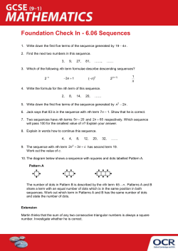 Foundation Check In - 6.06 Sequences