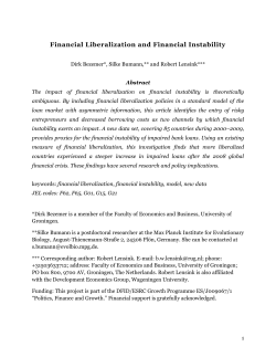 Financial Liberalization and Financial Instability
