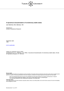 Tilburg University A dynamical characterization of