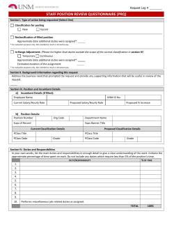 Staff Position Review Questionnaire