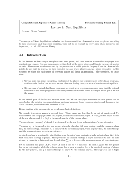 Lecture 4: Nash Equilibria 4.1 Introduction - IIT-CNR