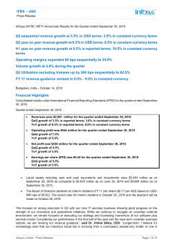 IFRS &ndash; USD Q2 sequential revenue growth at 3.5% in USD terms