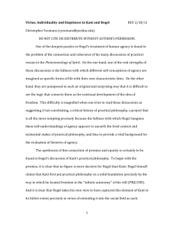 This, then, provides a way to read Hegel on Kant`s infinite