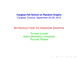 Introduction to random graphs