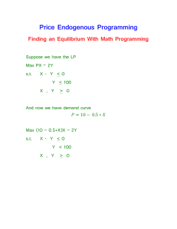 Price Endogenous Programming