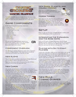 GAmE COmPONENTS SETuP NEw RuLE: COSmIC