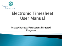 Electronic Timesheet and Invoice Users Manual