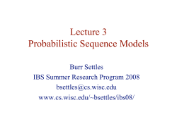 Lecture 3 Probabilistic Sequence Models