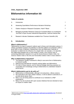 Bibliometrics - RMIT University