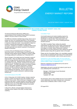 Demand Response Mechanism (DRM) Cost Benefit Analysis