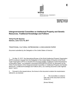 Traditional Cultural Expressions