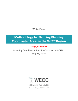 Methodology for Defining Planning Coordinator Areas in the WECC