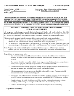 CACREP Outcome and Assessment Report 2017-2018