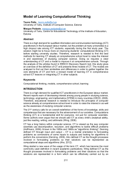 Model of Learning Computational Thinking