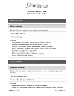 2014 Strategic Plan - Rhode Island Breastfeeding Coalition