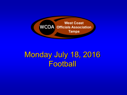 Monday July 18, 2016 Football - West Coast Officials Association