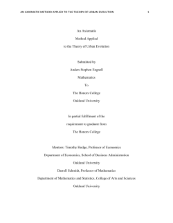 AN Axiomatic method applied to the theory of