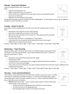 Monday &ndash; Beach ball Volleyball Tuesday &ndash; Closest to the Pin