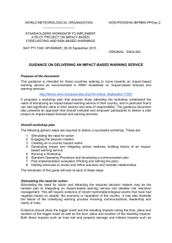 Guidance on Delivering an Impact-Based Warning Service
