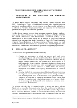Framework Agreement on Financial Restructuring Program