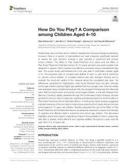How Do You Play? A Comparison among Children Aged 4&ndash;10