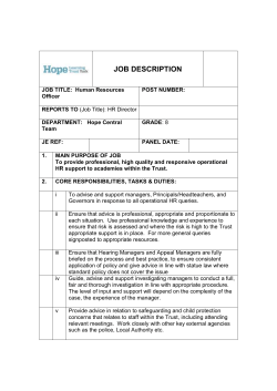 job description - Manor CE Academy