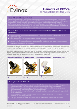 Benefits of PICV`s