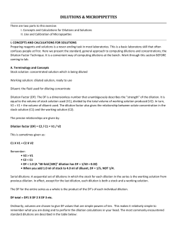 Dilutions and Pipetting