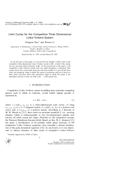 Limit Cycles for the Competitive Three Dimensional Lotka&ndash;Volterra
